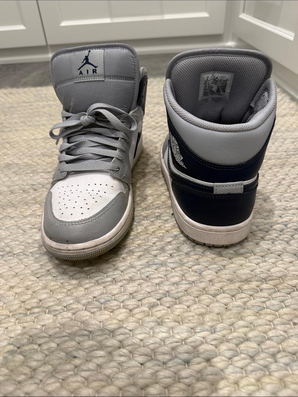 Jordan High-Top Sneakers in Grey and White - Picture 3 of 3